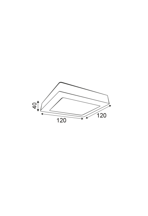 NETTO SQUARE NM CEIL.LED SLIMPANEL 8W 4000K 500Lm230V 120X120 Ra80