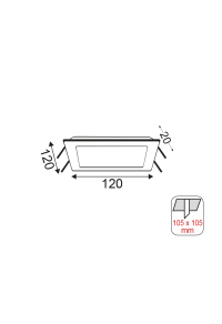 NETTO LED SQUARE PC SLIM PANEL 8W 3000K 490Lm 230V 120X120 Ra80