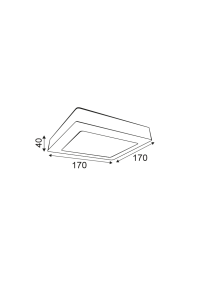 NETTO ROUND W CEIL.LED SLIMPANEL 14W 6000K 990Lm 230V 172X172 Ra80