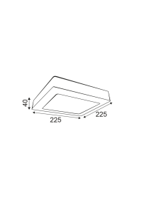 NETTO SQUARE NM CEIL.LED SLIMPANEL 20W3000K 1440Lm230V 225X225Ra80
