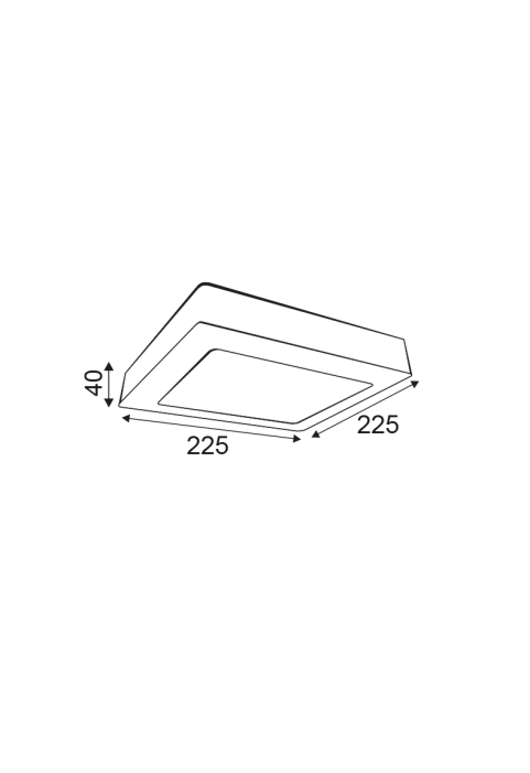 NETTO SQUARE NM CEIL.LED SLIMPANEL 20W6000K 1480Lm230V 225X225Ra80