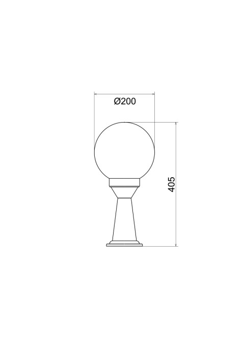 PLASTIC FLOOR GARDEN WHITE LUMINAIRE 41CM Φ200 Ε27 IP44