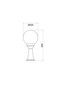 ГРАДИНСКИ СТЪЛБ BLACK LUMINAIRE 41CM Φ200 Ε27 IP44