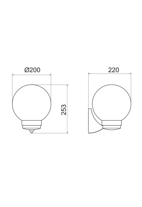 ГРАДИСНКИ АПЛИК BLACK LUMINAIRE Φ200 Ε27 IP44