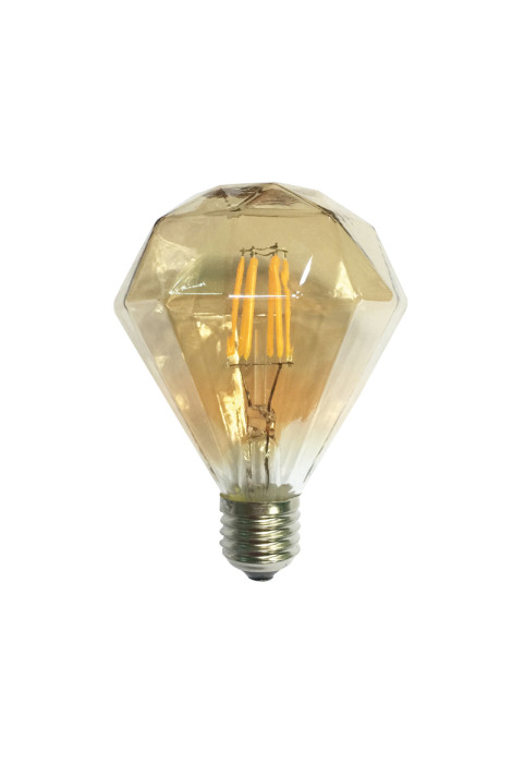 LED FILAMENT E27 AMBER DIM 6W 2700K 230V AC 590LM RA80