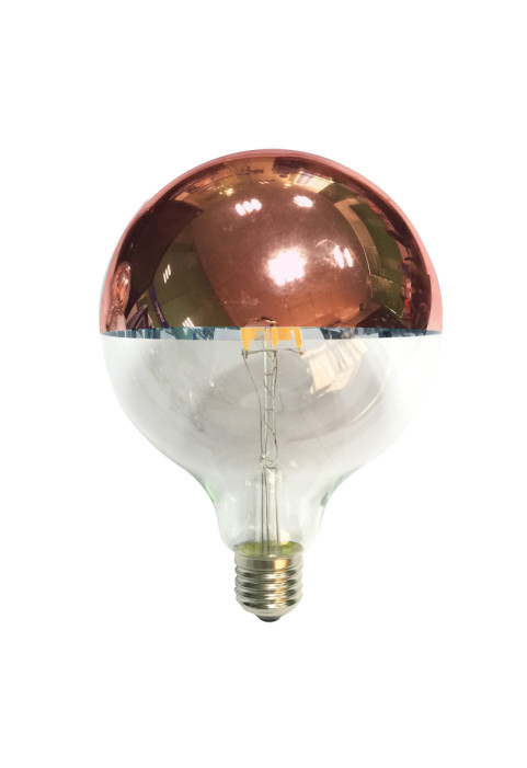 LED E27 G125 ROSE GOLD DIM 6W 2700K 230V AC 690LM RA80