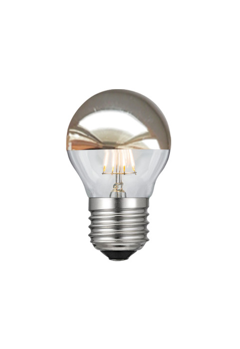 E27 BALL SILVER DIM 4W 2700K 230V AC 390LM LED COG