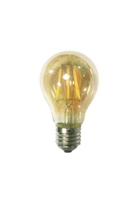LED FILAMENT E27 A60 AMBER DIM 6W 2700K 230V AC 680LM RA80