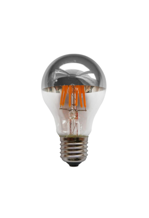 LED FILAMENT E27 A60 SILVER DIM 6W 2700K 230V AC 690LM RA80