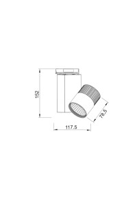 РЕЛСОВ ПРОЖЕКТОР ЛЕД 15W 3000K 2WIRES 36° 1100LM 230V Ra80