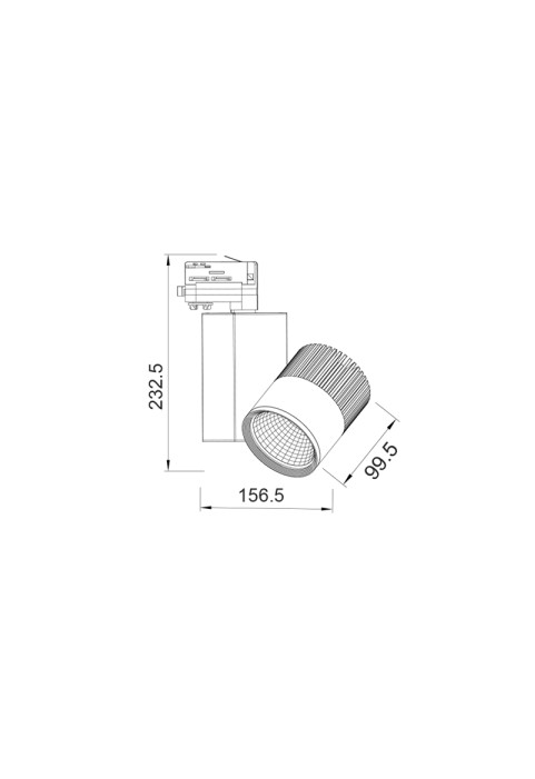 РЕЛСОВ ПРОЖЕКТОР ЛЕД 30W 3000K 4WIRES 36° 2200LM 230V Ra80