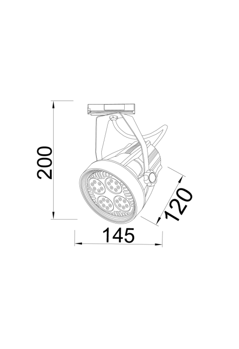 WHITE E27 PAR30 TRACK LIGHT 2WIRES (1PHASE)
