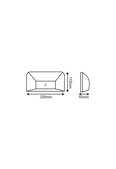 АПЛИК СИВ PC-PIR SENSOR max6m 230V IP65 6W3.000K 350lm