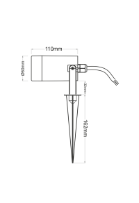 RUST SPOT LUMINAIRE GU10 MAX. 3W LED IP65 & GARDEN SPIKE