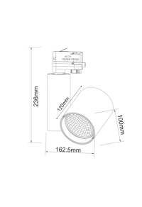 БЯЛА ЛЕД ПЪТНА СВЕТЛИНА  30W 3000K 4WIRES 38° 2700LM 230V Ra80