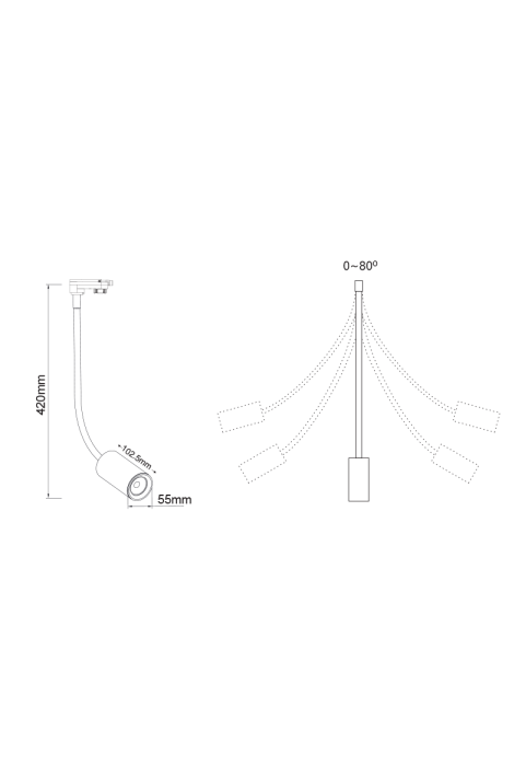 РЕЛСОВ ПРОЖЕКТОР ЛЕД 10W 3000K 4WIRES 24° 850LM 230V Ra80