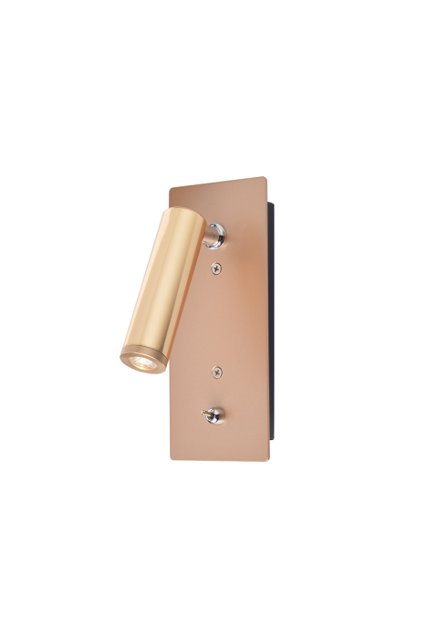 LED АПЛИК INYOKA / WALL MOUNTED LED LIGHT 3W 4000K RECESSED METALLIC GOLD INYOKA
