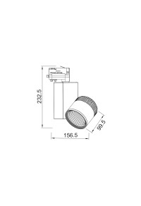 РЕЛСОВ ПРОЖЕКТОР ЛЕД  45W 3000K 4WIRES 36° 3200LM 230V Ra80