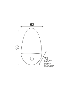 ЛЕД НОЩНА ЛАМПА С КОНТАКТ ON-OFF 1W 4000K 230