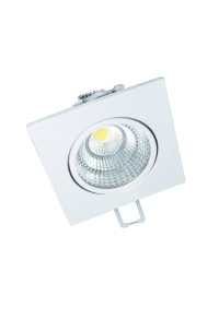 NETTO SQUARE WHITE MOV. LED SPOT 6W 3000K 410Lm COB 230V 60° Ra80