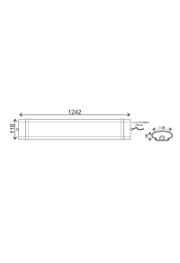 LED СВЕТЛИНА 120W 1242mm 6000K 10930Lm IP66 230VAC PF>0.9 Ra80