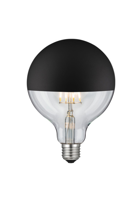 LED FILAMENT E27 G125 BLACK DIM 6W 2700K 230V AC 690LM RA80