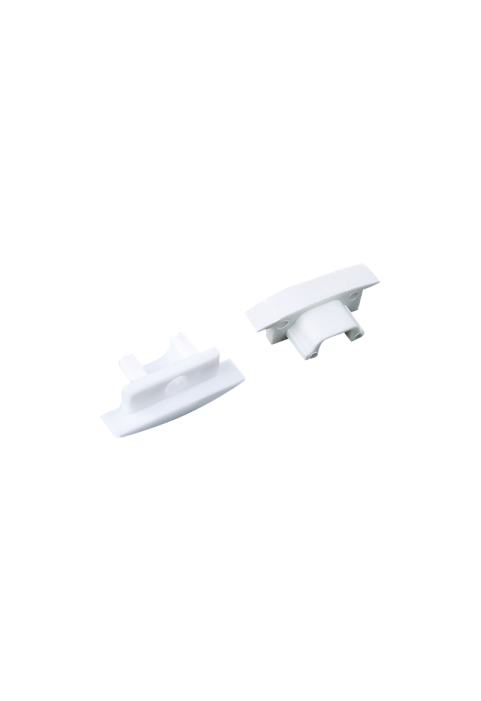 КОМПЛЕКТ ЗА БЯЛ ПЛАСТМАСОВИ КРАИНИ КАПАЧКИ ЗА  P108, 1PC С ДУПКА & 1PC БЕЗ ДУПКА