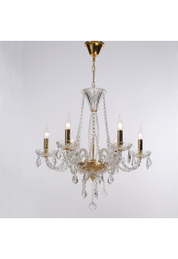 ПОЛИЛЕЙ ACA LIGHTING / 6X14 TRANSPARENT CRYSTAL+GOLDEN METAL Φ64XH160CM LILIUM