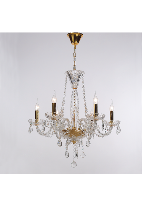 ПОЛИЛЕЙ ACA LIGHTING / 6X14 TRANSPARENT CRYSTAL+GOLDEN METAL Φ64XH160CM LILIUM