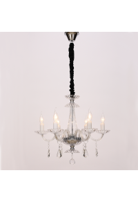 ПОЛИЛЕЙ ACA LIGHTING / PENDANT 6XE14 CLEAR CRYSTAL + CHROME METAL Φ53×H173CM LOMPELIA