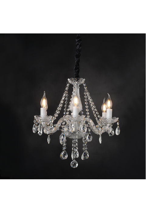 ПОЛИЛЕЙ ACA LIGHTING / PENDANT 6XE14 CLEAR CRYSTAL + CHROME METAL Φ51×H162CM GLADIOLO