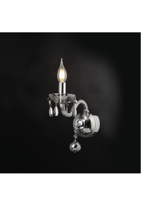 NETTO WALL LUMINAIR 1XE14 TINT CRYSTAL + CHROME METAL 20X32CM TULIA