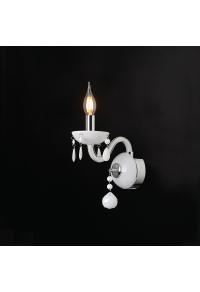 NETTO WALL MOUNTED LUMINAIR 1XE14 WHITE CRYSTAL + CHROME METAL 20X32CM TULIA
