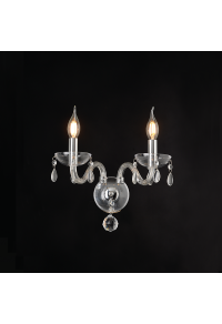 NETTO WALL LUMINAIR 2XE14 CLEAR CRYSTAL + CHROME METAL 38X31CM TULIA