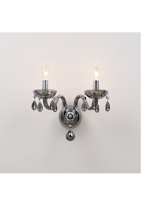 NETTO WALL LUMINAIR 2XE14 TINT CRYSTAL + CHROME METAL 38X31CM TULIA