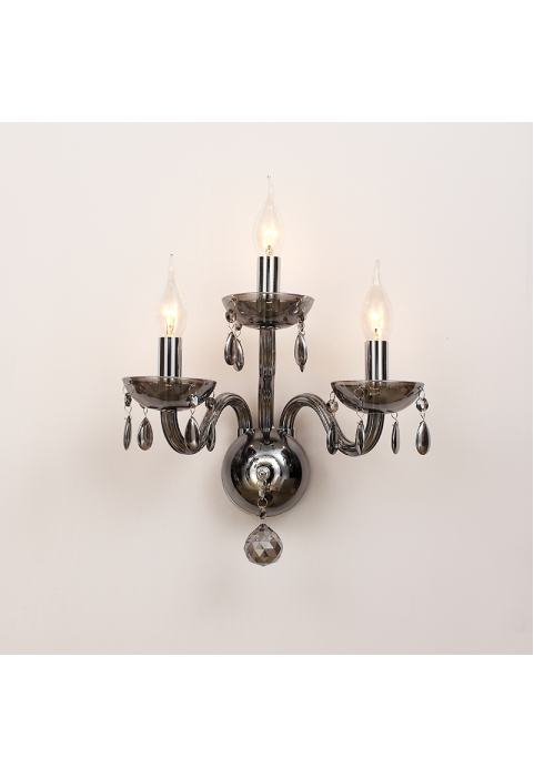 NETTO WALL LUMINAIR 3XE14 TINT CRYSTAL + CHROME METAL 38X40CM TULIA