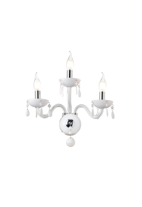 NETTO WALL MOUNTED LUMINAIR 3XE14 WHITE CRYSTAL + CHROME METAL 38X40CM TULIA