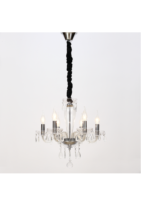 NETTO WALL LUMINAIR 6XE14 CLEAR CRYSTAL + CHROME METAL Ö45×Ç168CM TULIA