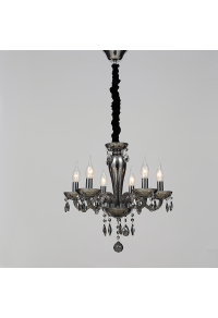 NETTO PENDANT LUMINAIR 6XE14 TINT CRYSTAL + CHROME METAL Φ45×Η168CM TULIA