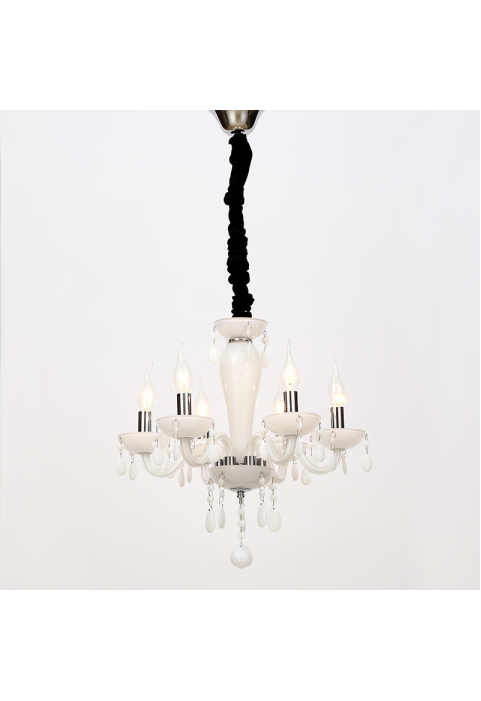 NETTO WALL MOUNTED LUMINAIR 6XE14 WHITE CRYSTAL + CHROME METAL Ö45×Ç168CM TULIA