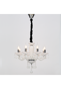 NETTO PENDANT LUMINAIR 8XE14 WHITE CRYSTAL + CHROME METAL Φ49×Η168CM TULIA
