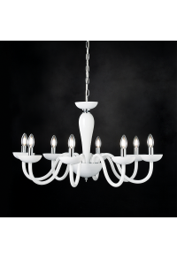 ПОЛИЛЕЙ ACA LIGHTING / PENDANT LUMINAIR 8XE14 WHITE CRYSTAL + CHROME METAL Φ79×Η168CM LUNARIA
