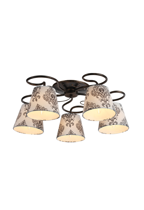 NETTO CEIL 5ΧΕ14 METAL METAL BLACK-GOLD+SHADE Φ58ΧΗ22CM LAVA