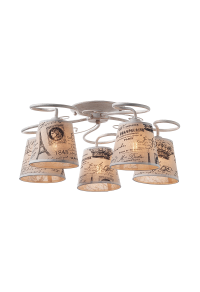 NETTO CEIL 5ΧΕ14 METAL METAL WHITE-GOLD+SHADE Φ58ΧΗ22CM LAVA