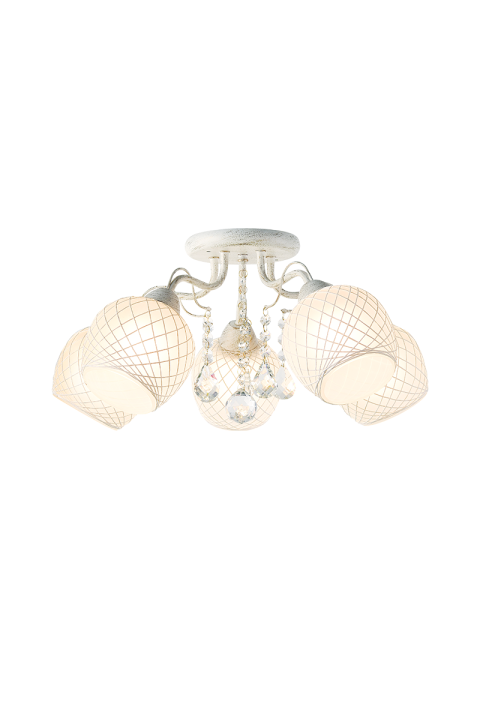 ПОЛИЛЕЙ ACA LIGHTING / LIGHT 5X27 METAL PATINA+GLASS+CRYSTAL Φ55XH22.5CM OPORTO