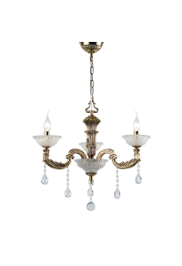 NETTO PENDANT 3ΧΕ14 METAL BRASS+CRYSTAL Φ62ΧΗ97CM ROMANOFF