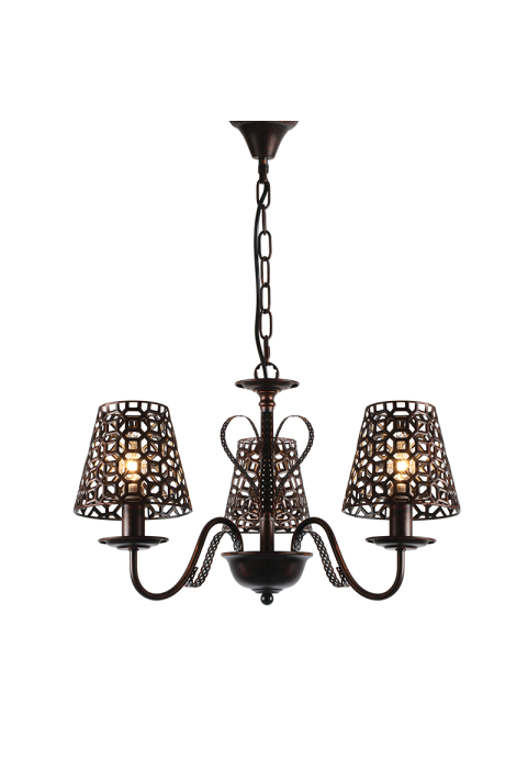 ПОЛИЛЕЙ ACA LIGHTING / 3XE14 METAL BLACK-COPPER Φ55XH85CM EDAM