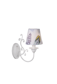 NETTO WALL LUMINAIR 1ΧΕ14 METAL WHITE PURPLE+SHADE FEATHERS GREEN 29Χ14Χ30CM ZIZEL