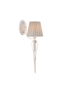 ^ PHASING OUT WALL LUMINAIR 1ΧΕ14 METAL WHITE-GOLD+SHADE+GLASS+COLD CHAIN 25Χ15Χ52 PALERMO