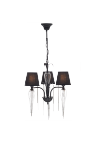 NETTO PENDANT 3ΧΕ14 METAL BLACK+SHADE+GLASS+ CHROME CHAIN Φ53ΧΗ102CM PALERMO